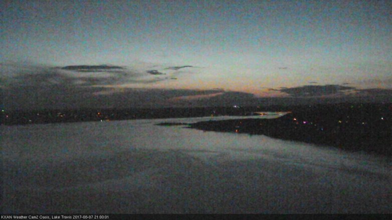 Lake Travis webcam, August 7, 2017 8:05 PM CT