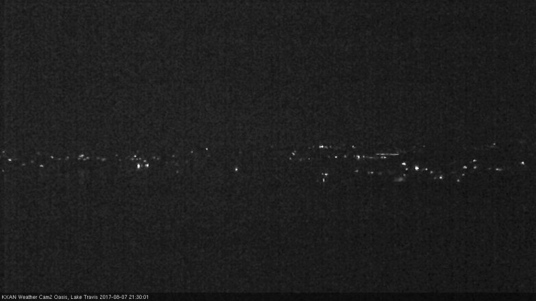 Lake Travis webcam, August 7, 2017 9:00 PM CT