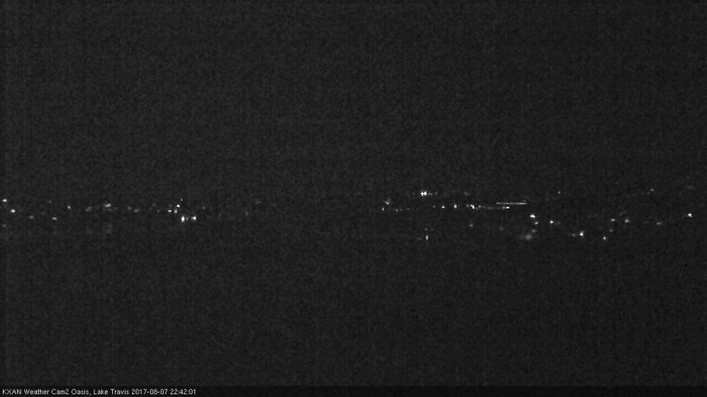 Lake Travis webcam, August 7, 2017 10:00 PM CT