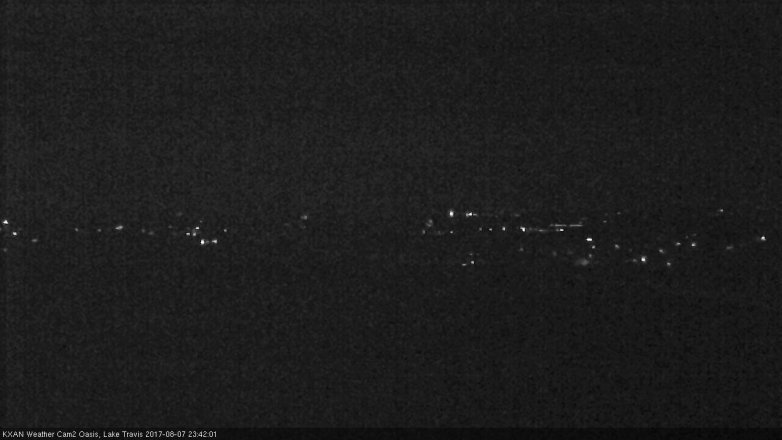 Lake Travis webcam, August 7, 2017 10:50 PM CT