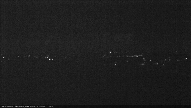 Lake Travis webcam, August 7, 2017 11:15 PM CT