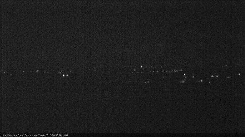 Lake Travis webcam, August 7, 2017 11:35 PM CT
