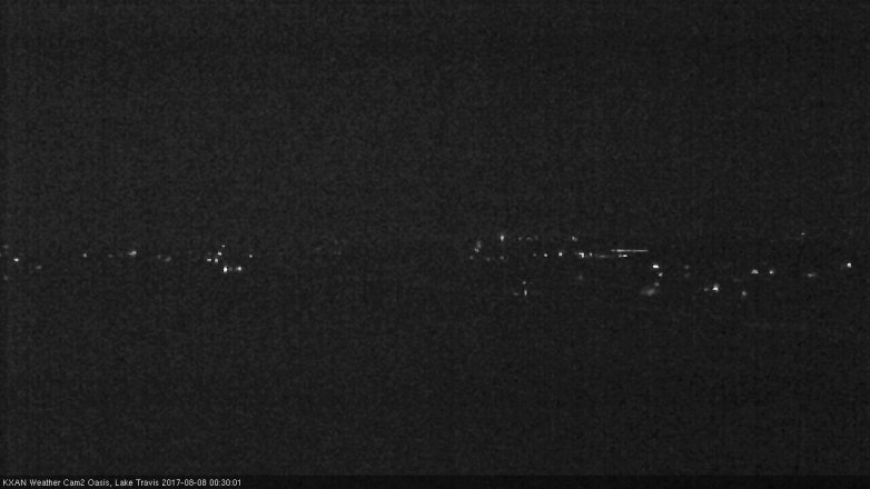 Lake Travis webcam, August 7, 2017 11:40 PM CT