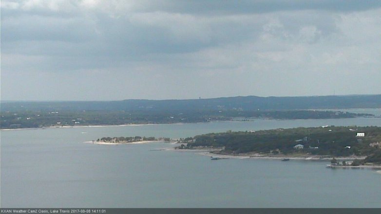 Lake Travis webcam, August 8, 2017 1:20 PM CT