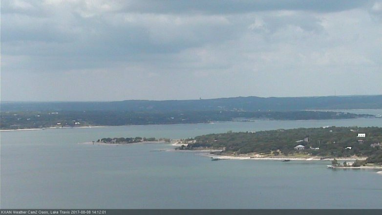 Lake Travis webcam, August 8, 2017 1:25 PM CT
