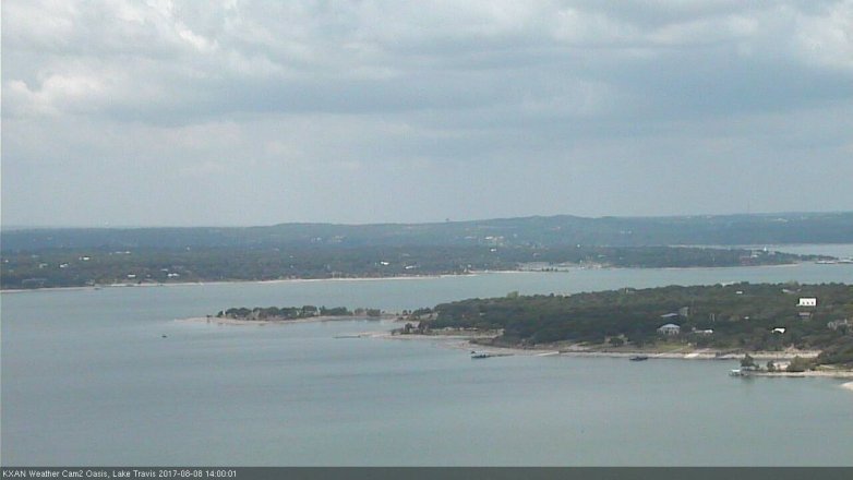 Lake Travis webcam, August 8, 2017 1:30 PM CT