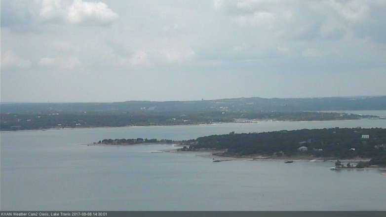 Lake Travis webcam, August 8, 2017 1:40 PM CT