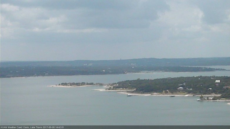 Lake Travis webcam, August 8, 2017 1:45 PM CT