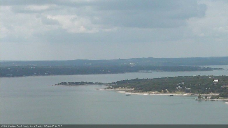 Lake Travis webcam, August 8, 2017 2:10 PM CT