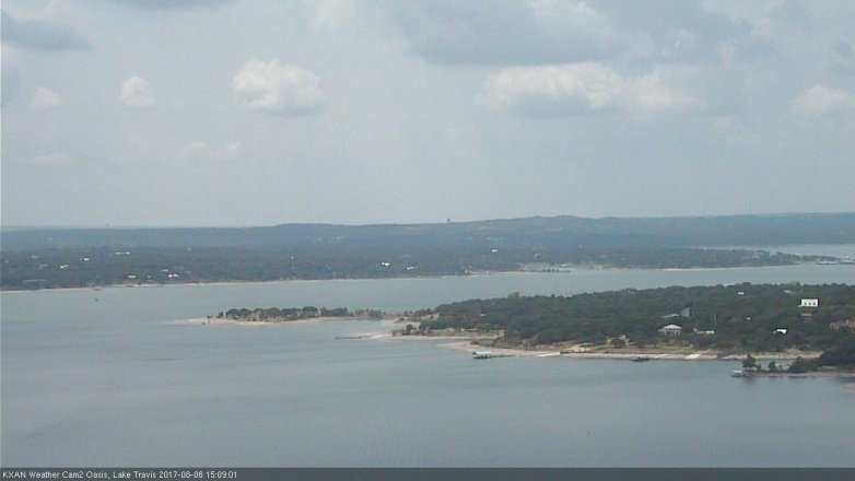 Lake Travis webcam, August 8, 2017 2:15 PM CT