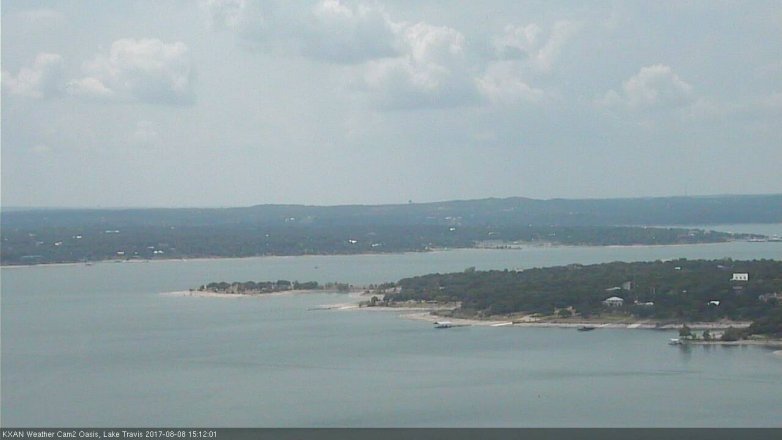 Lake Travis webcam, August 8, 2017 2:35 PM CT