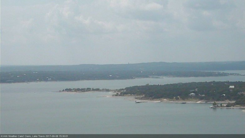 Lake Travis webcam, August 8, 2017 2:40 PM CT