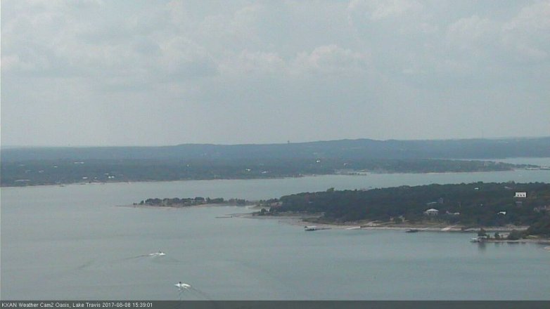 Lake Travis webcam, August 8, 2017 2:45 PM CT