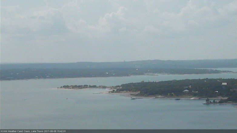 Lake Travis webcam, August 8, 2017 3:10 PM CT