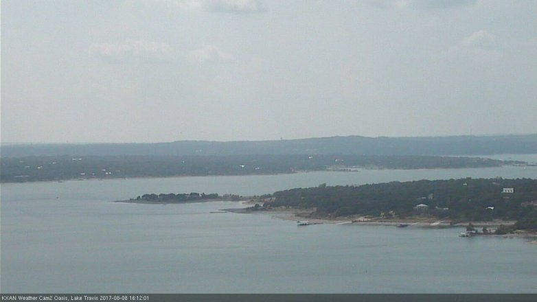 Lake Travis webcam, August 8, 2017 3:15 PM CT