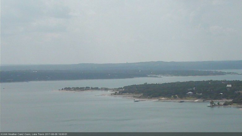 Lake Travis webcam, August 8, 2017 3:20 PM CT