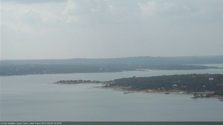 Lake Travis webcam, August 8, 2017 3:35 PM CT