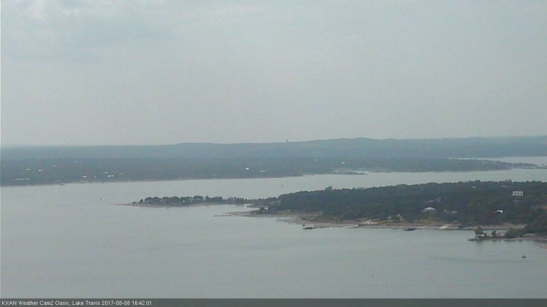 Lake Travis webcam, August 8, 2017 3:45 PM CT