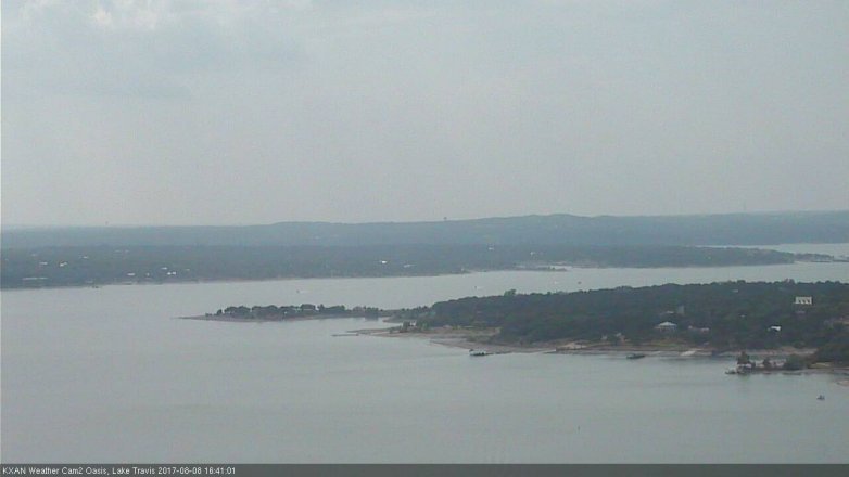 Lake Travis webcam, August 8, 2017 3:50 PM CT