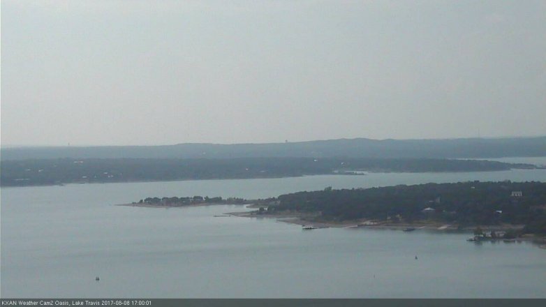 Lake Travis webcam, August 8, 2017 4:10 PM CT