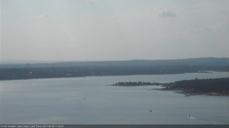 Lake Travis webcam, August 8, 2017 4:35 PM CT