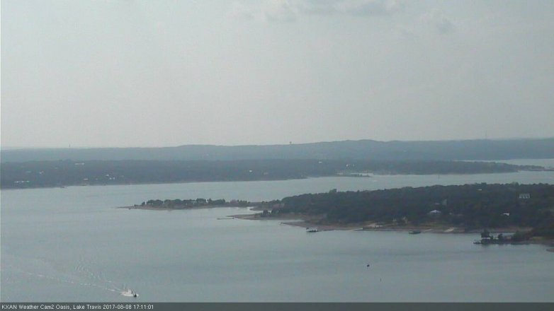 Lake Travis webcam, August 8, 2017 4:40 PM CT