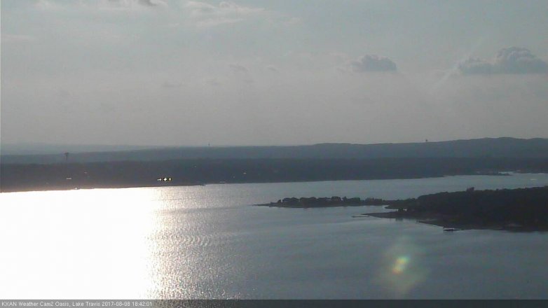 Lake Travis webcam, August 8, 2017 6:05 PM CT