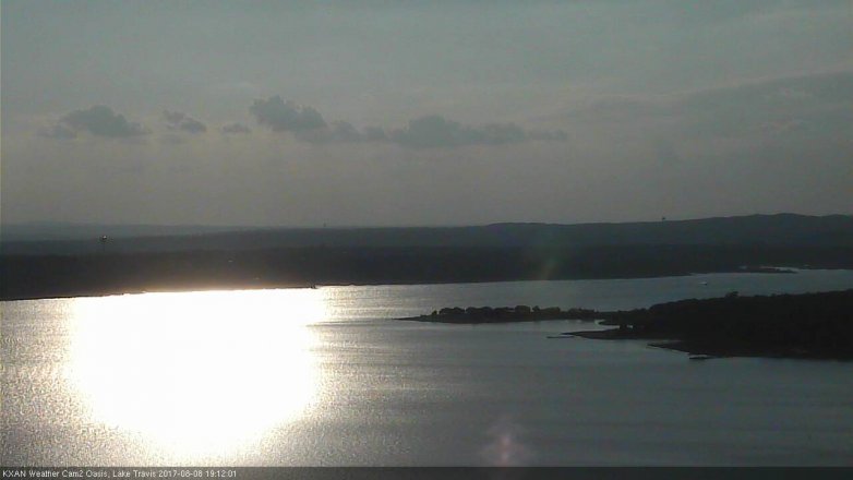 Lake Travis webcam, August 8, 2017 6:15 PM CT