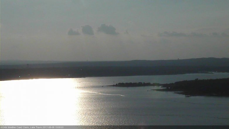 Lake Travis webcam, August 8, 2017 6:25 PM CT