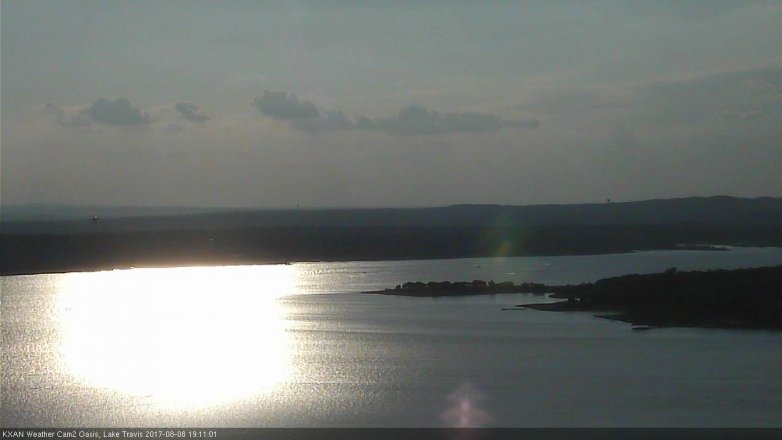 Lake Travis webcam, August 8, 2017 6:30 PM CT