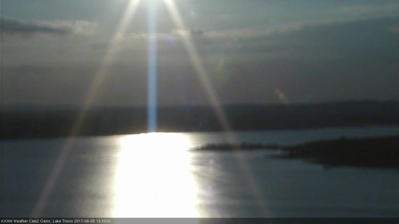 Lake Travis webcam, August 8, 2017 6:50 PM CT