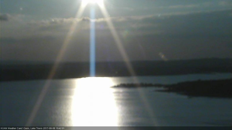 Lake Travis webcam, August 8, 2017 7:05 PM CT