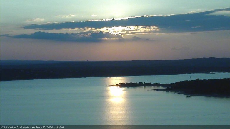 Lake Travis webcam, August 8, 2017 7:10 PM CT