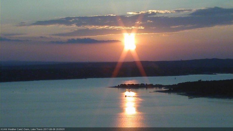 Lake Travis webcam, August 8, 2017 7:25 PM CT