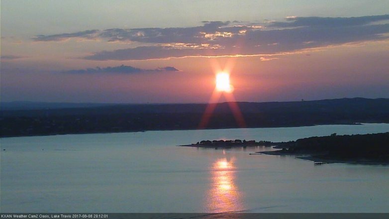 Lake Travis webcam, August 8, 2017 7:30 PM CT
