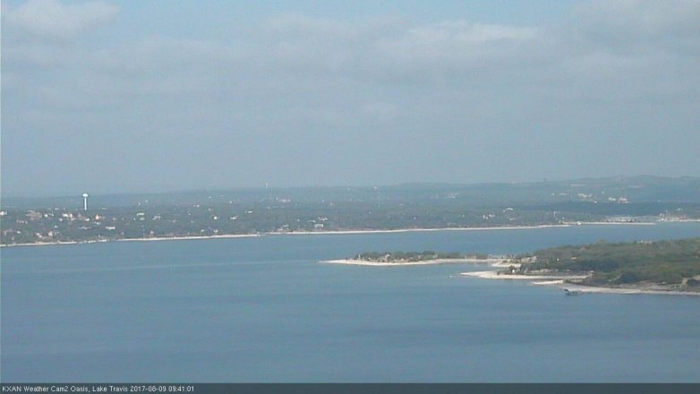 Lake Travis webcam, August 9, 2017 9:00 AM CT