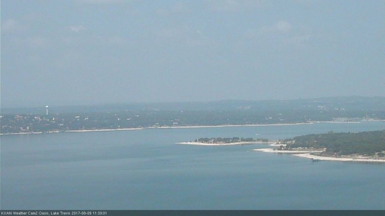 Lake Travis webcam, August 9, 2017 10:45 AM CT