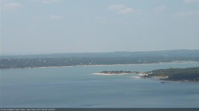 Lake Travis webcam, August 9, 2017 1:05 PM CT