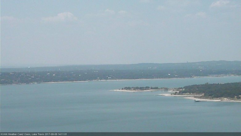 Lake Travis webcam, August 9, 2017 1:20 PM CT