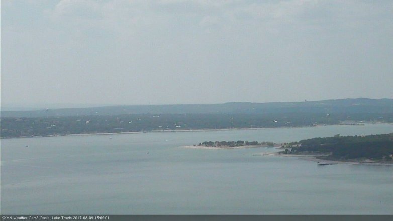 Lake Travis webcam, August 9, 2017 2:25 PM CT