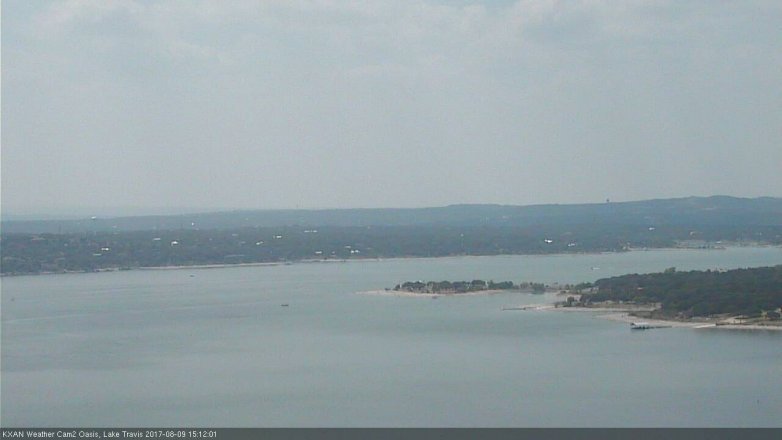 Lake Travis webcam, August 9, 2017 2:40 PM CT