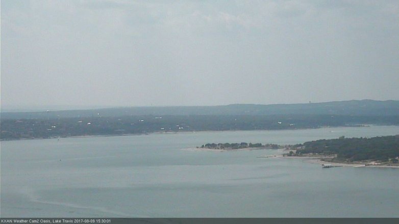 Lake Travis webcam, August 9, 2017 2:50 PM CT