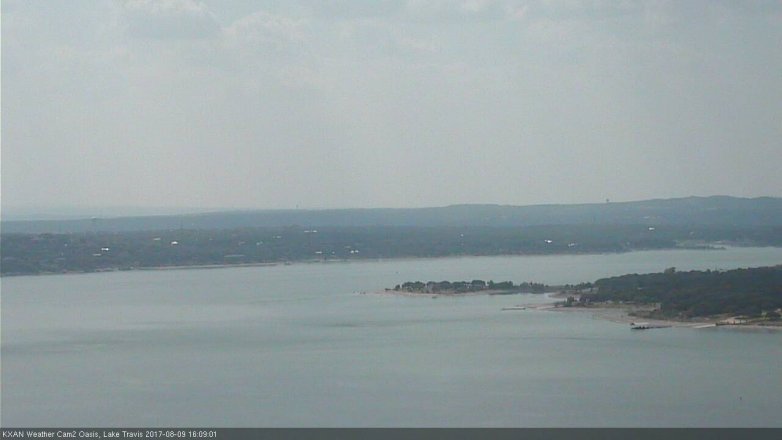 Lake Travis webcam, August 9, 2017 3:35 PM CT