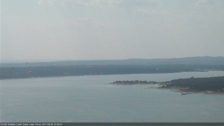 Lake Travis webcam, August 9, 2017 3:55 PM CT