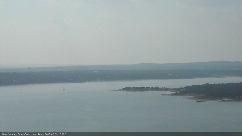 Lake Travis webcam, August 9, 2017 4:05 PM CT