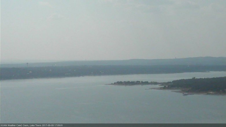 Lake Travis webcam, August 9, 2017 4:40 PM CT