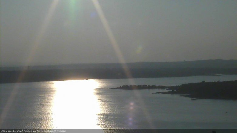 Lake Travis webcam, August 9, 2017 6:55 PM CT