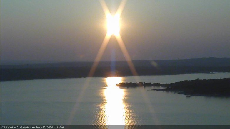 Lake Travis webcam, August 9, 2017 7:25 PM CT