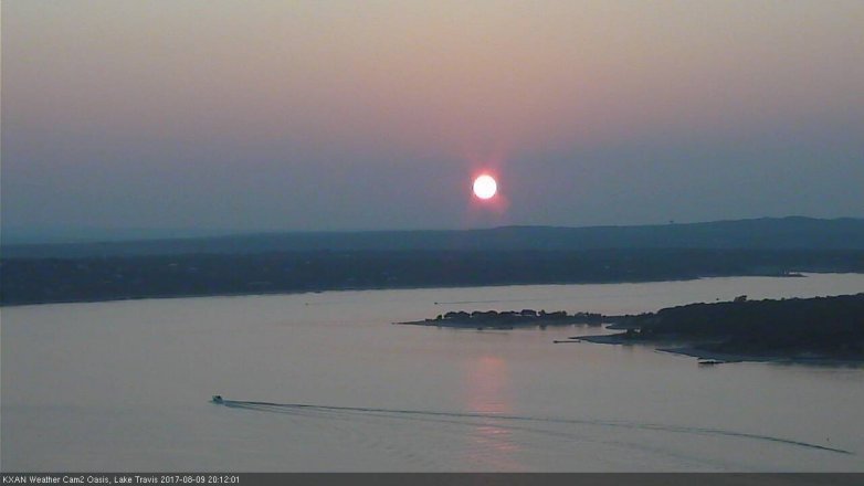 Lake Travis webcam, August 9, 2017 7:30 PM CT