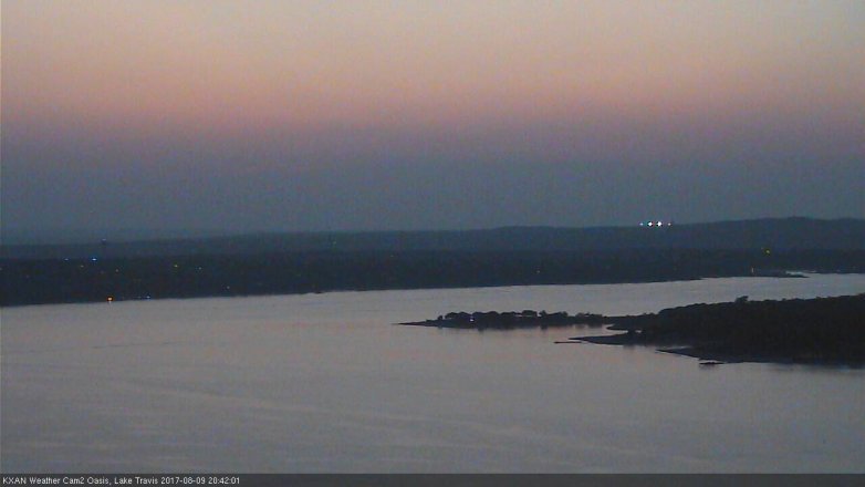 Lake Travis webcam, August 9, 2017 7:45 PM CT